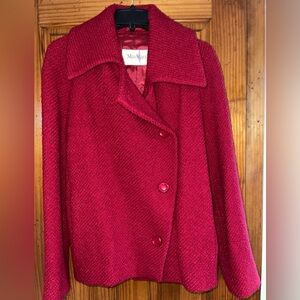 MaxMara Women's Vibrant Red Pea Coat